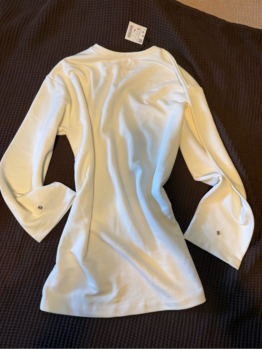 ZARA Women's White Long-Sleeve Longline Tunic, Size Small, NEW - Picture 2 of 6
